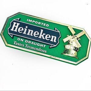 3D Plastic Imported Heineken On Draught Tastes Tremendous Wall Sign